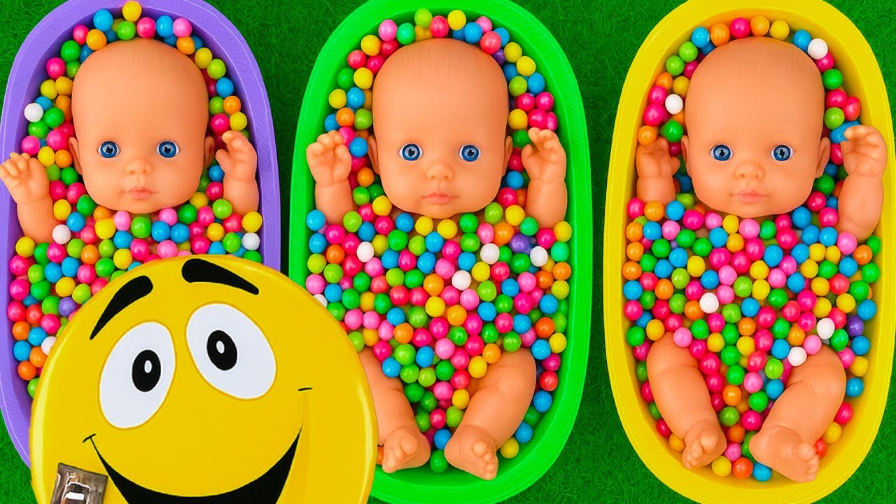 5 Minutes Satisfying Video | Mixing Funny Candy ASMR & Make Up in 3 Bathtubs with Magic M&M's Slime img